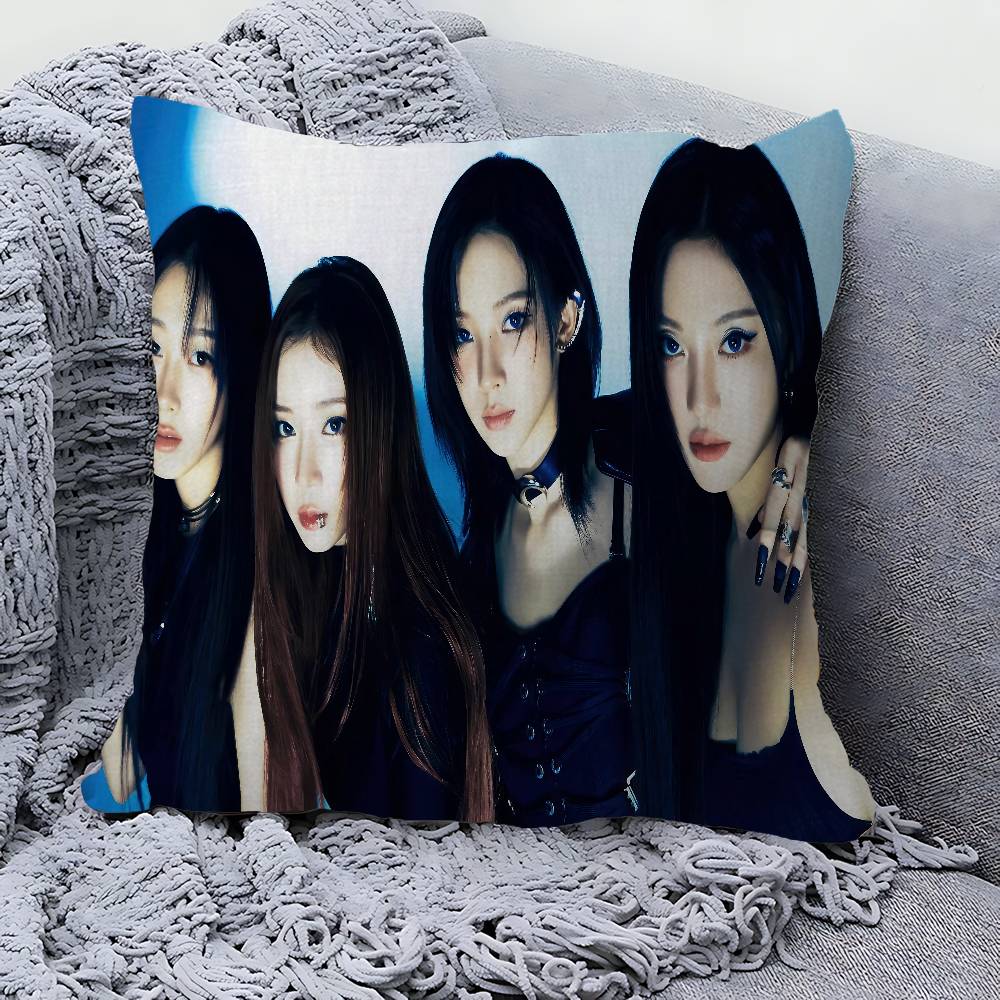 Band Singer A-Aespa Kpop Style Pillow Cushion Cover Pillowcase Living Room Sofa Home Decor