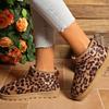 2024 Fashion Women's Shoes Slip On Women's Boots Hot Sale Leopard Print Daily Boots Women Winter Plus Velvet Snow Boots Zapatos