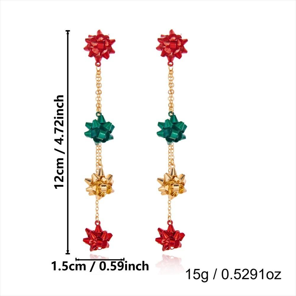 Star Christmas Dangle Earrings Wreath Christmas Drop Earrings Women Gifts
