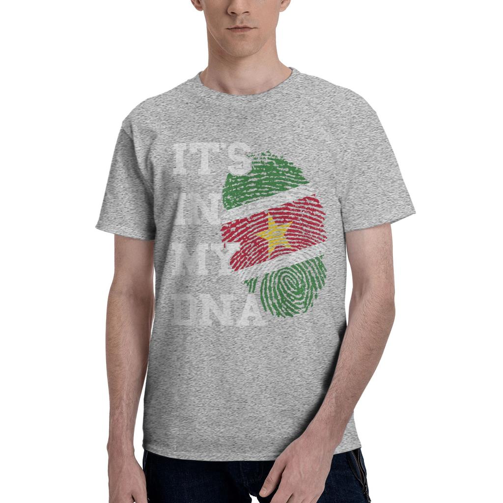 Men T-Shirt Suriname Flag Its In My DNA Thumbmark Surinamese Roots Novelty Tee Shirt Short Sleeve T Shirts O Neck Tops Classic