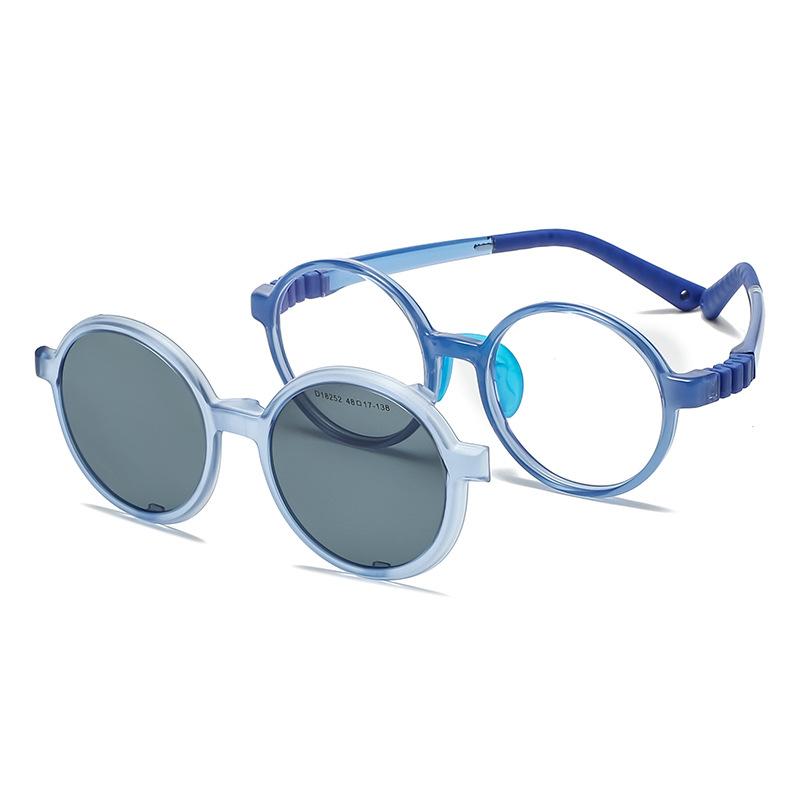 Детские силиконовые очки в оправе с мягкой опорой для носа и веревкой. Оправа для близорукости. Зеркальные поляризационные солнцезащитные очки.