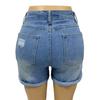 Джинсовые шорты для женщин с высокой талией, рваные, потертые джинсовые шорты, летние эластичные повседневные шорты с карманами
