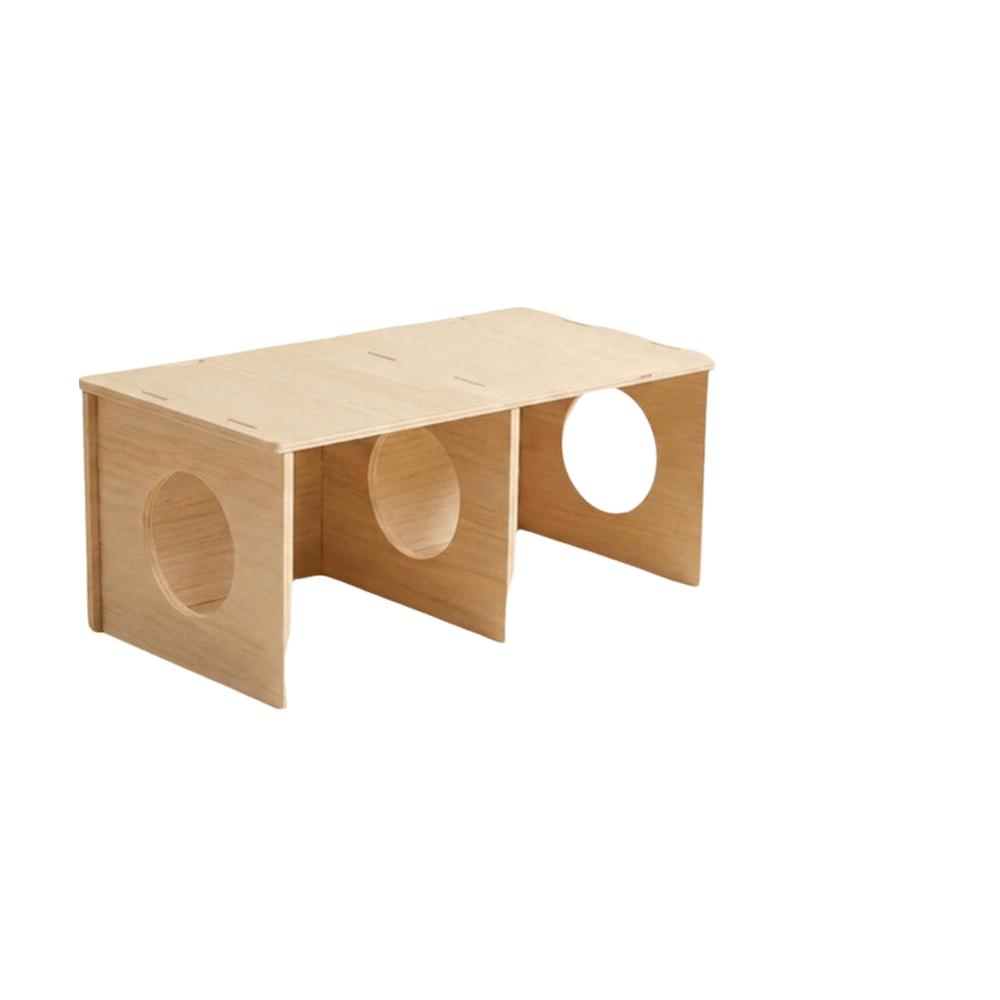 Деревянный домик-укрытие для хомяка, многокамерный, съемный, вентилируемый, устойчивый к грызению, камера для укрытия и игр домашних животных