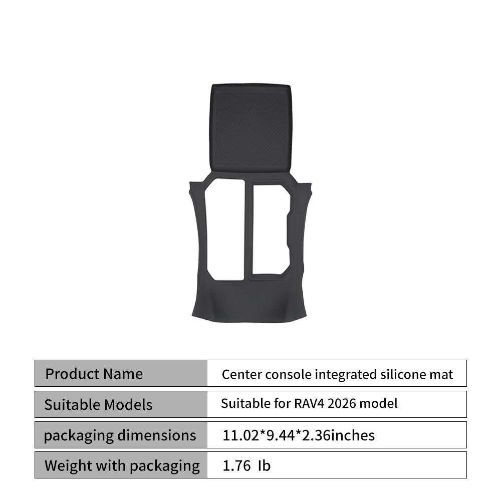 Heenvn For Toyota RAV4 2026 Center Console Silicone Mat Kit Wireless Charging & Cup Holder Storage Pads