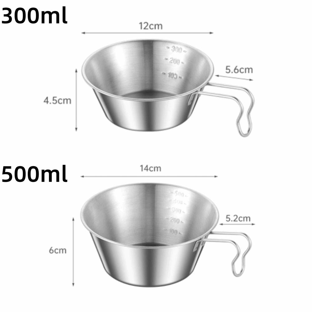 Stainless Steel Sierra Cup 300ml/500ml Portable Bowl Durable Camping Cup Outdoor Camping