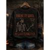 3D Printed Halloween Sweatshirt Women Loose Fit Crew Neck Long Sleeve Casual Pullover