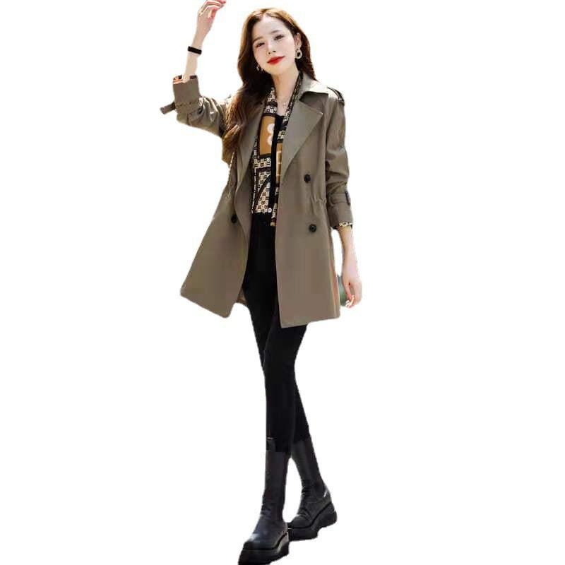 Windbreaker Coat for Women Spring and Autumn 2024 New Mid-length Niche Slim Temperament Casual Coat