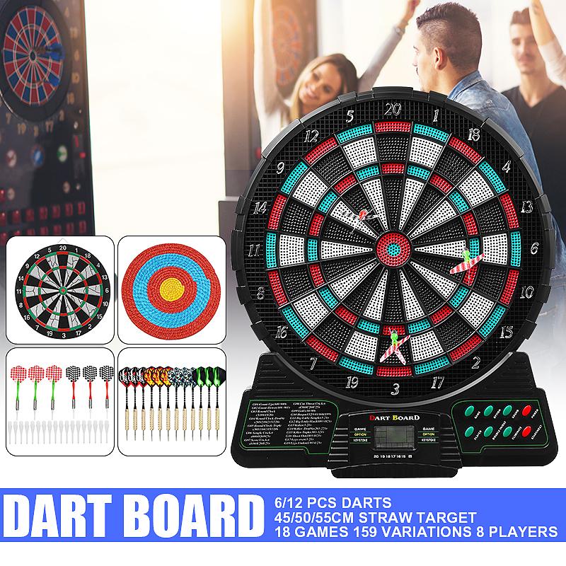 8 Games Automatic Scoring Dart Plate Board Sound Prompt Office Family Toys 159 Variations Electronic Dartboard Darts Game Set