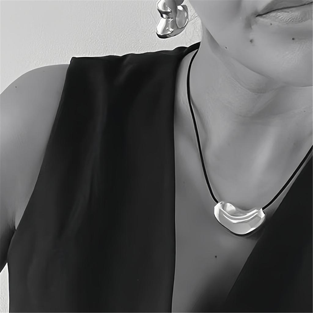 Adjustable Leather Rope Necklace with Swirl Pendant Supplies for Trendy Men and Women Versatile Fashion Accessory