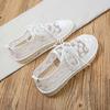 Hollow Breathable Cloth Shoes Women Gauze Daisy Embroid Retro National Style Simple Casual Flat Shoes Linen Sweet  Preppy Style Spring Summer