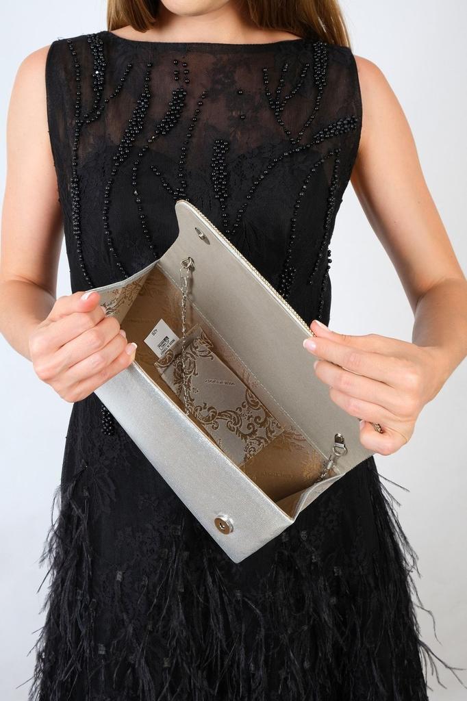 Женская стильная и полезная вечерняя сумка-платье Женская вечерняя сумка с серебряной цепочкой и жемчужным клатчем Вечерняя сумка-портфель