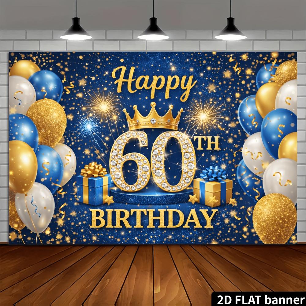Тканевый фон-баннер для вечеринки в честь 60-летия, подходит для празднования 60-летия в помещении и на улице