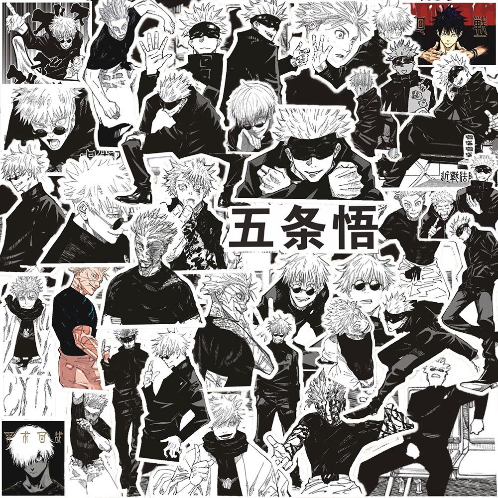 65-82 шт. Новые японские аниме Jujutsu Kaisen Наклейки Годжо Сатору Мультяшная наклейка Ноутбук Телефон Гитара Велосипед Крутые Манга Декали Декор