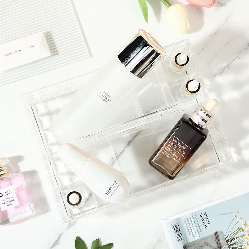 Прозрачный ящик для хранения косметики, ящик для рабочего стола, средства по уходу за кожей, комод, губная помада для общежития, акриловая полка для хранения