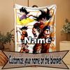 Custom Name Personalized Anime Print Blanket, Home Decor, Bedroom, Sofa, Camping, Couch, Gifts for Birthday Christmas