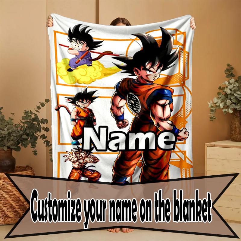 Custom Name Personalized Anime Print Blanket, Home Decor, Bedroom, Sofa, Camping, Couch, Gifts for Birthday Christmas