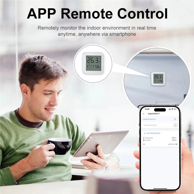 A34R Для Умного Дома Совместимый Zigbee 3.0 Датчик Температуры и Влажности с ЖК-дисплеем