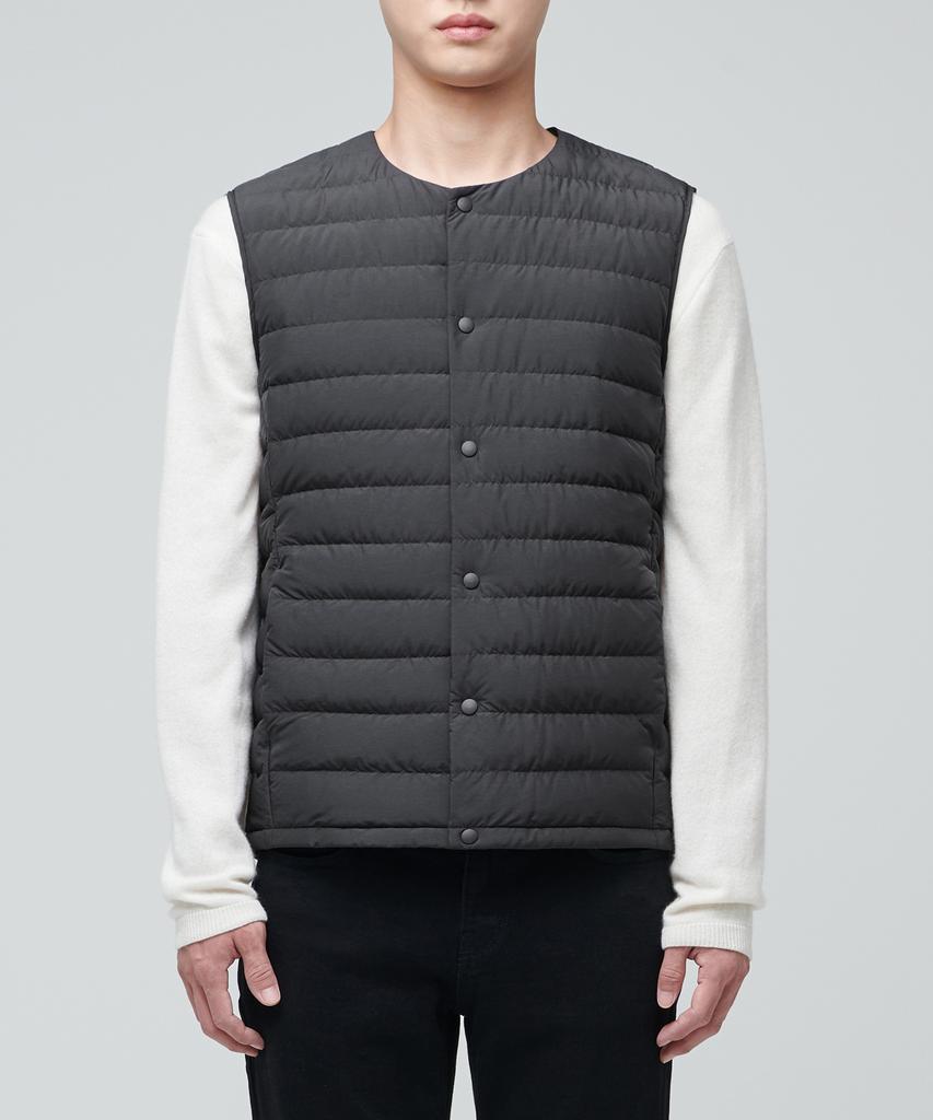 Musinsa Standard Transform Round Neck Light Down Vest [Charcoal Gray]