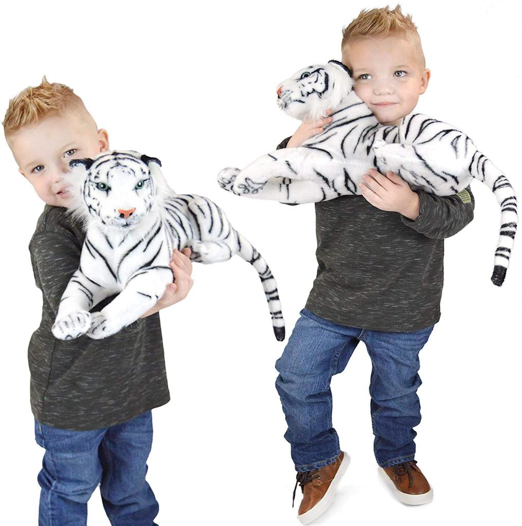TigerTaleToys White Tiger Plush Cute Pet Japanese Toy, Realistic, 43cm, Large, [Official Product]