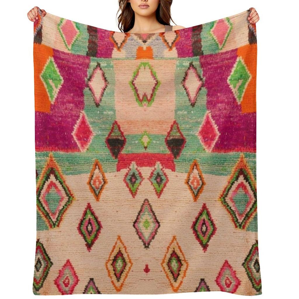 Традиционный марокканский берберский дизайн Плед Одеяла для диванов тяжелые для сна Мохнатые Движущиеся Одеяла