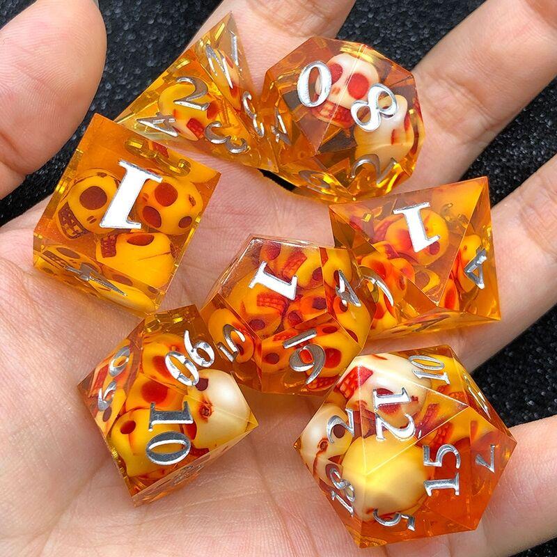 7Pcs/set Skull Dice Red Black D4 D6 D8 D10 D% D12 D20 Polyhedral Games Dice Set for Role Playing Board Table Games