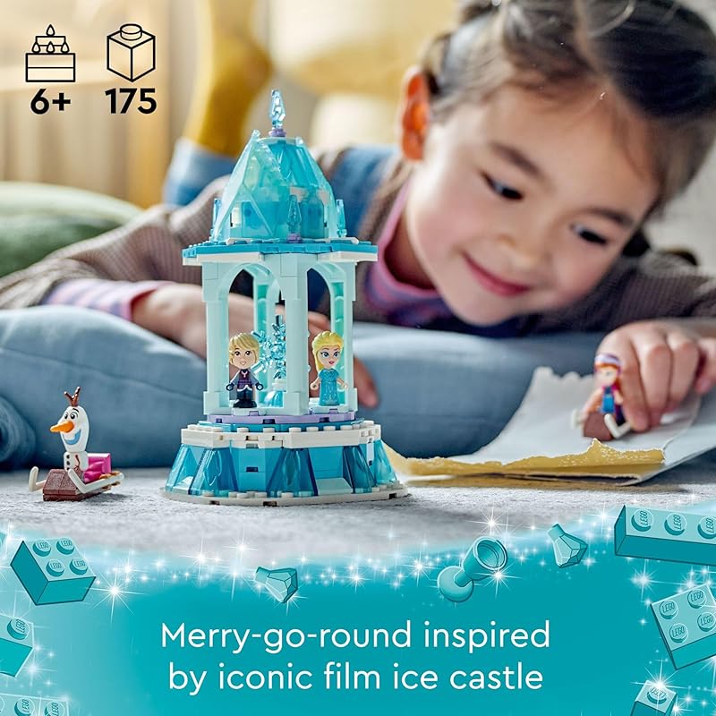 Lego disney Frozen Anna and Elsa's Magic Carousel 43218 ледяной дворец сборка игрушечный набор принцесса диснея Эльза Ана с Олафом подарок на день рождения 6-летнему ребенку