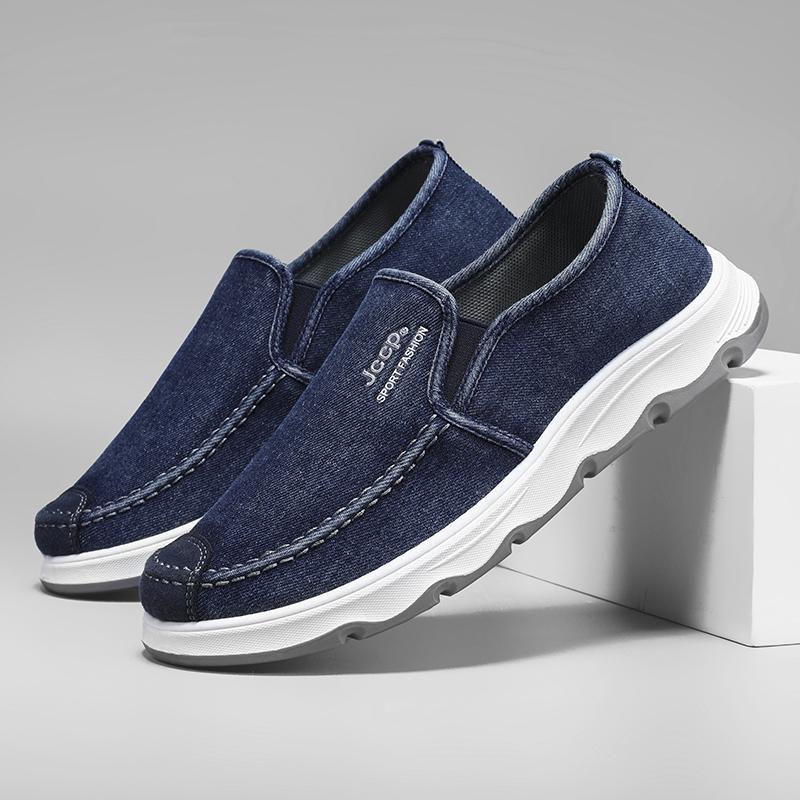 Весна/лето Новые Цельные Кроссовки Папы на Мягкой Подошве, Удобная Обувь на Плоской Подошве, Холщовая Мужская Обувь