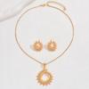 BLINGBAY Women's Jewelry Set Sweet Romantic Fashion Retro Wedding Hyperbole Accessories Sun Flower Earrings Necklace Set Girls Modern Jewelry Gift