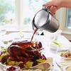 Stainless Steel Gravy Jug Double Insulated Steak Sauce Jug with Lid Portable Juice Tomato Sauce Jug Dining Table Seasoning Tools