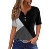 Жен. Футболка Футболка С принтом Пуговицы С короткими рукавами Повседневные Выходные Мода Классический V-образный вырез Обычный Верх