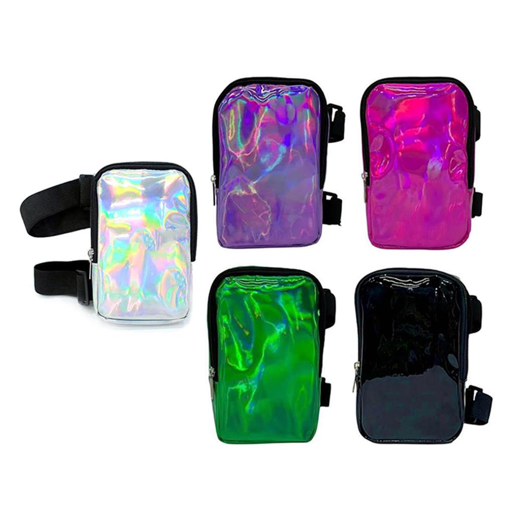 Женская голографическая набедренная сумка с регулируемыми ремнями, поясная сумка для улицы, водонепроницаемая сумка для бега, спортивный держатель для мобильного телефона