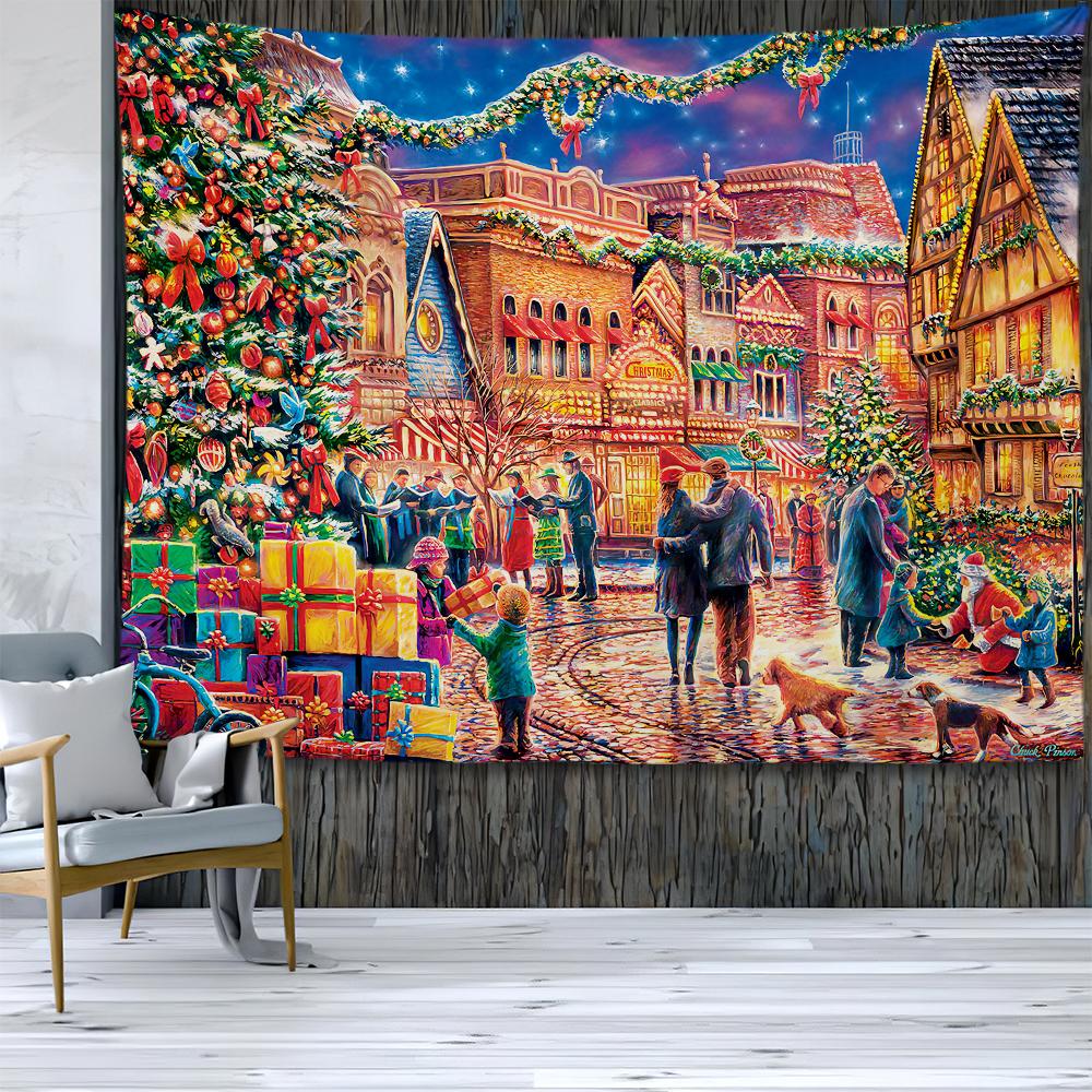 Рождественские гобелены, гобелены, богемные хиппи, украшение комнаты в общежитии, большие тканевые стены, шторы, простыни, пляжные полотенца