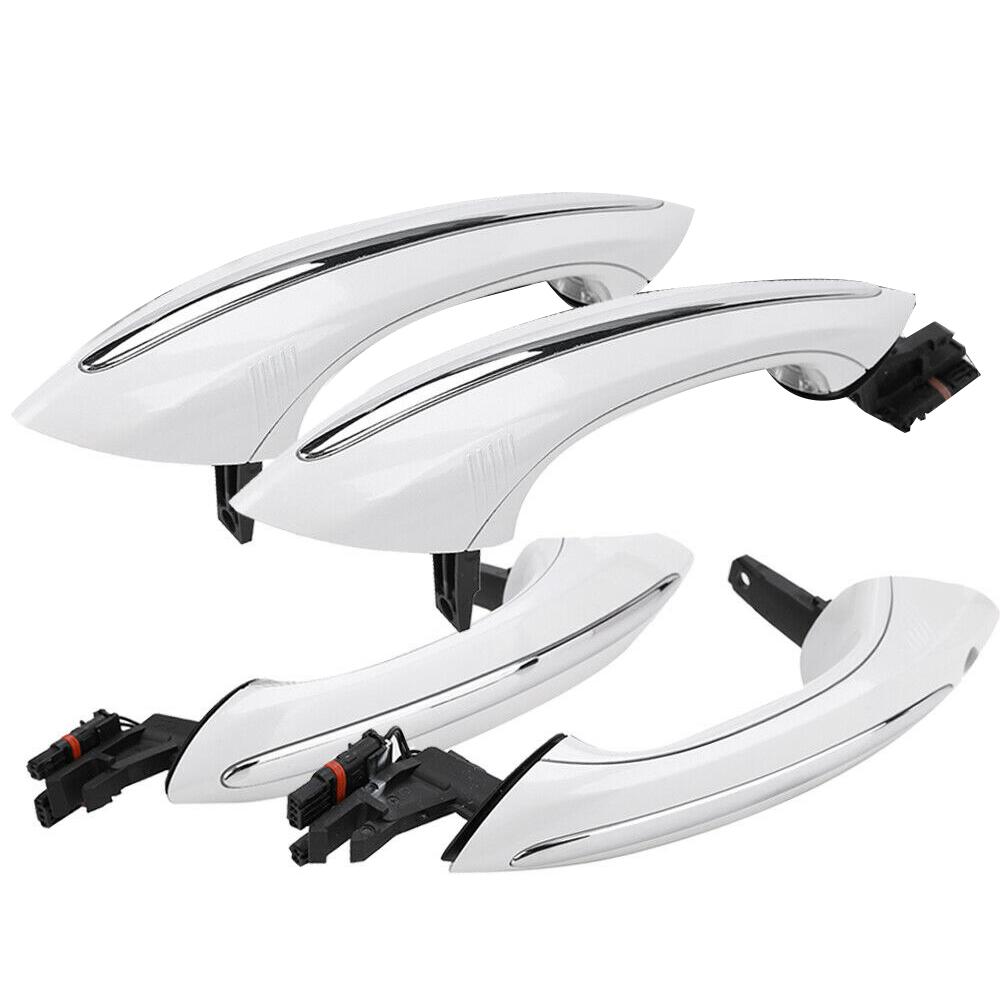 4X Outer Outside Exterior Comfort Access White Door Handle Set For BMW 5 6 7 Series F07 F10 F11 F06 F12 F13 F01 F02 51217231931