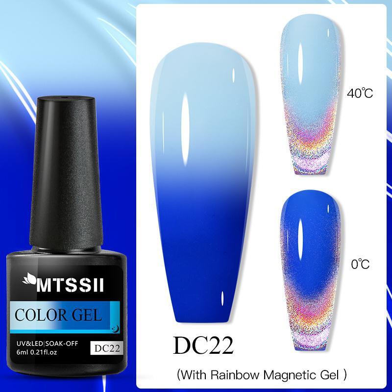 2 шт. Mtssii 6 мл терморадужный голографический магнитный гель с изображением кота, изменяющий температуру, магнитный гель-лак, лазерный гель для замачивания