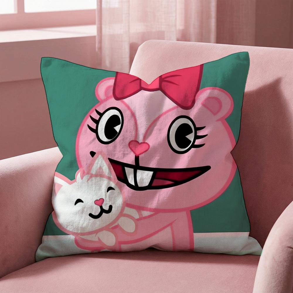 Чехол на подушку N-Nutty H-Happy Tree Friends, Чехол на подушку для разных случаев для дома и автомобиля - Двусторонний, Мягкий и прочный для ежедневного использования