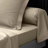 Drap plat - Percale de coton - Sable - 180 x 290 cm - Lavable - OEKO-TEX®