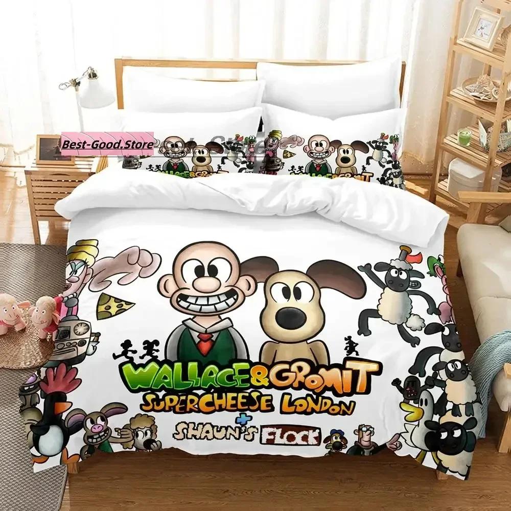 Комплект постельного белья Kawaii Gromit Single Twin Full Queen King Size, комплект постельного белья Aldult Kid Bedroom Duvetcover Sets Print Anime Bed Sheet Set