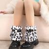 Women Furs Leg Warmer Party Costumes Winter Furry Long Boot Cuffs Fuzzy Shoe Cover Holiday Festival Performances Play