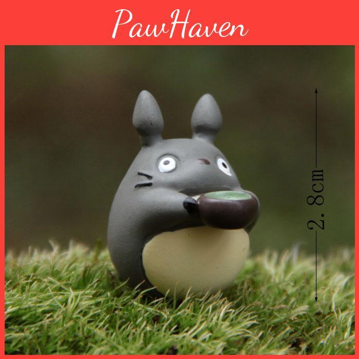 Милая мультяшная мини-модель Тоторо, пьющего чай, для реквизита для украшения микроландшафта