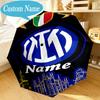 Custom Name Umbrella Inter Milan Crest Umbrella 8-Frame for Travel, Camping, Casual Lightweight Portable, Essential for Family Gifts