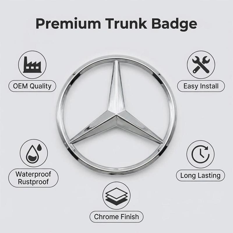 XUY2 Mercedes Benz Trunk Accessories ABS Car Rear Decal Trunk Emblem Sticker For W204 W205 W222 W205 W177 W212 W213 X253 W203 W176