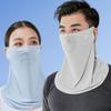 Summer Face Scarves Face Cover Solid Color Sunscreen Face Scarf Breathable Neck Wrap Cover  Golf