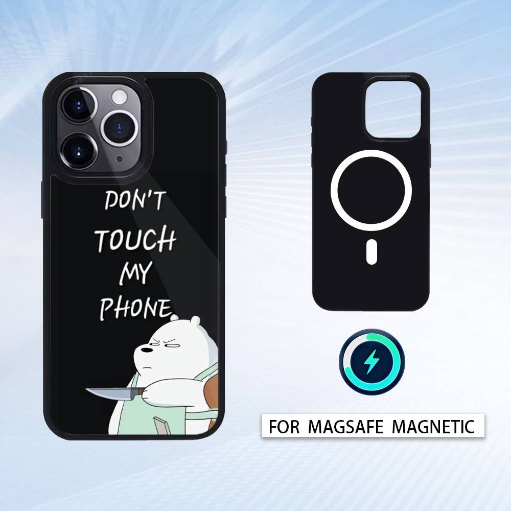 1 шт. Не трогай мой телефон Чехол для телефона Для iPhone 17,16,15,14,13,12,Pro,Max Для Magsafe Магнитная Беспроводная Зарядка