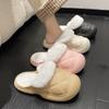 Новые осенние и зимние хлопковые тапочки для женщин, подходящие для ношения на открытом воздухе и отдыха дома, плюшевые и теплые тапочки с мехом для женщин