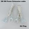 3-5 м прозрачный удлинитель для блока питания переменного тока EU LED Праздничная гирлянда для ночного освещения Стандартный кабель для рождественских занавесок