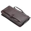 Mens Vintage Pu Leather Clutch Bag Casual Cell Phone Bag with Lanyard Multi-card Long Wallet Gift for Boyfriend Husband