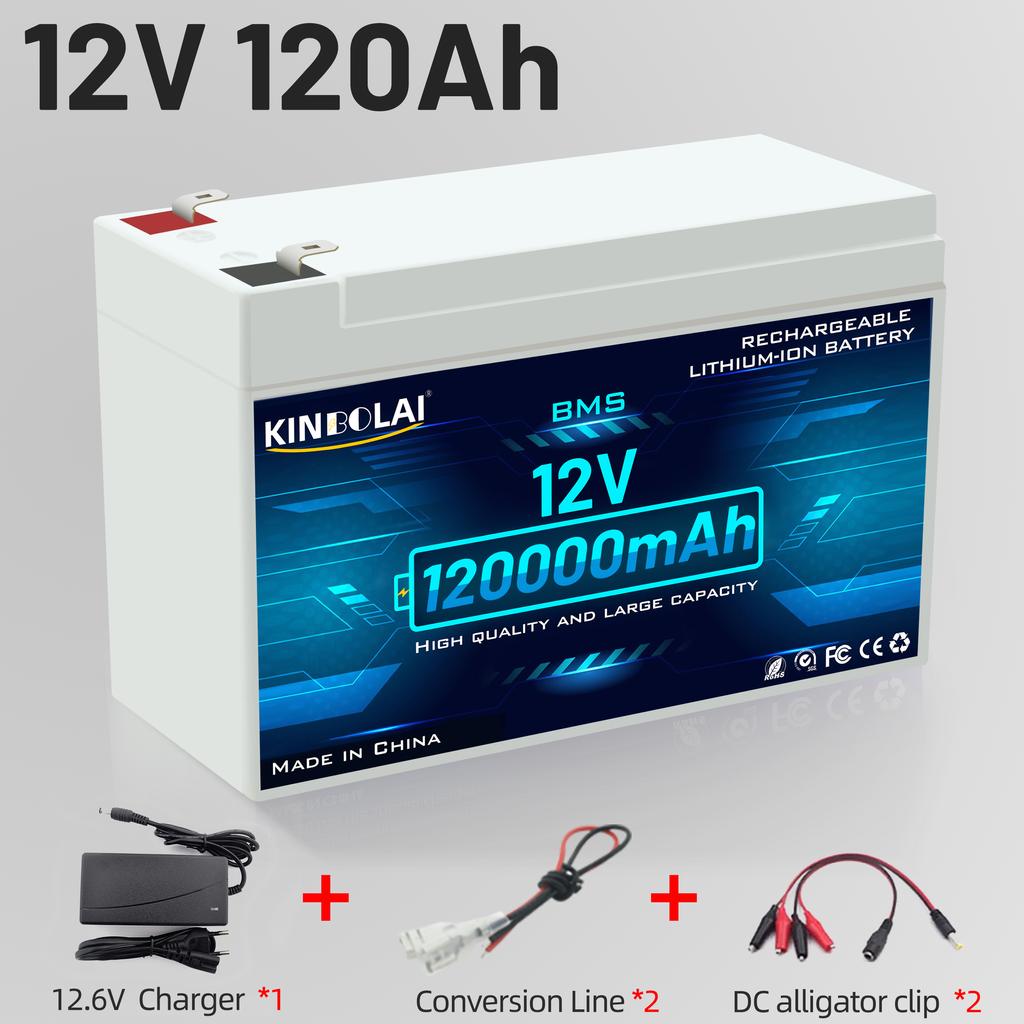 Outdoor 12V Battery 80000mAh Car Mobile Speaker Electric Boat Camping Spare Rechargeable Lithium Battery LED Light Sprayer BMS