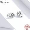 BAMOER стерлингового серебра 925 пробы, ослепительные винтажные серьги-гвоздики с крыльями для женщин, ювелирные украшения