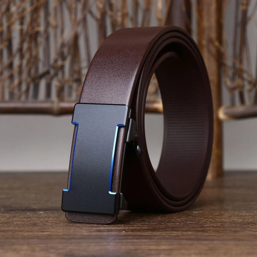 3.5CM Pure Cowhide High Quality Genuine Leather Belts for Men Strap Male Automatic Buckle Business Suit Trouser Belt Luxury