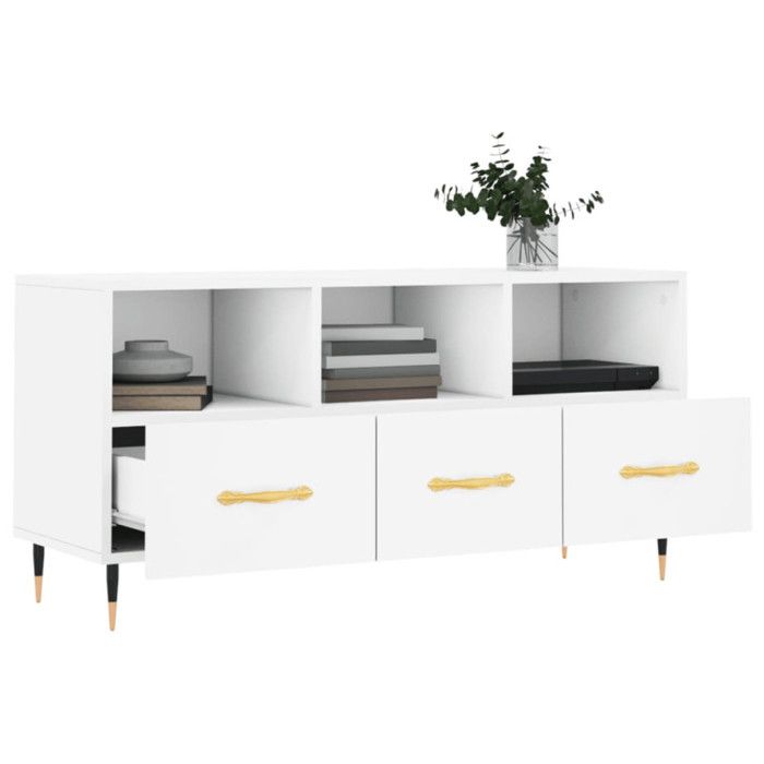 VidaXL TV Stand White 102x36x50 Cm Engineered Wood 829012
